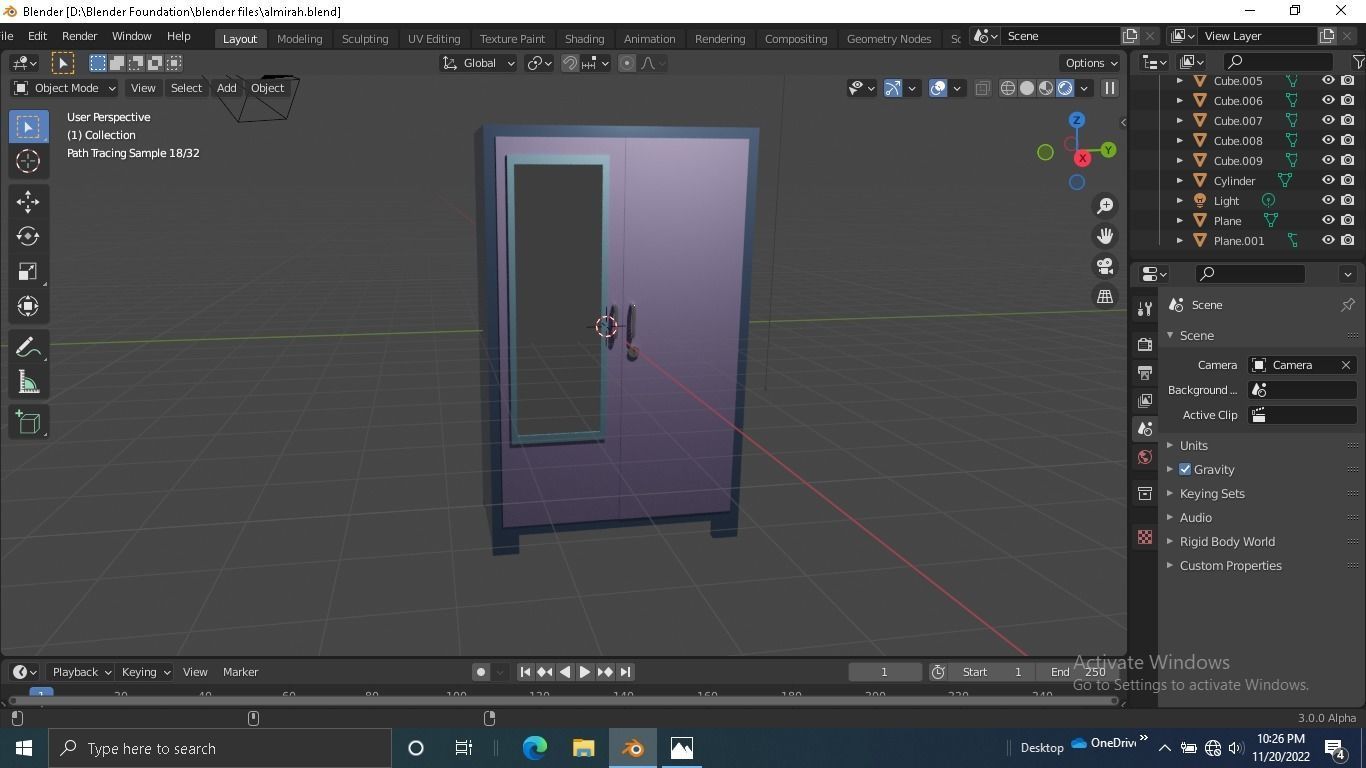 Almirah box Low-poly 3D model_7