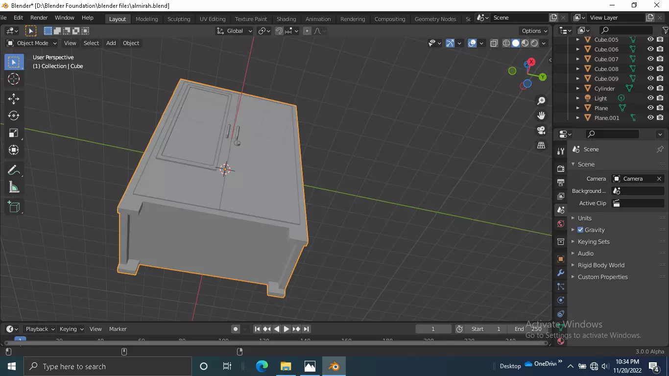 Almirah box Low-poly 3D model_0
