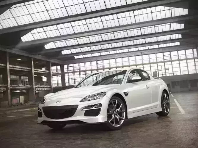 White Mazda Rx8 2008 3D model