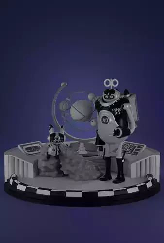 ONE PIECE VEGAPUNK PYTHAGORAS AND EDISON FIGURE SCULPT Low-poly 3D model
