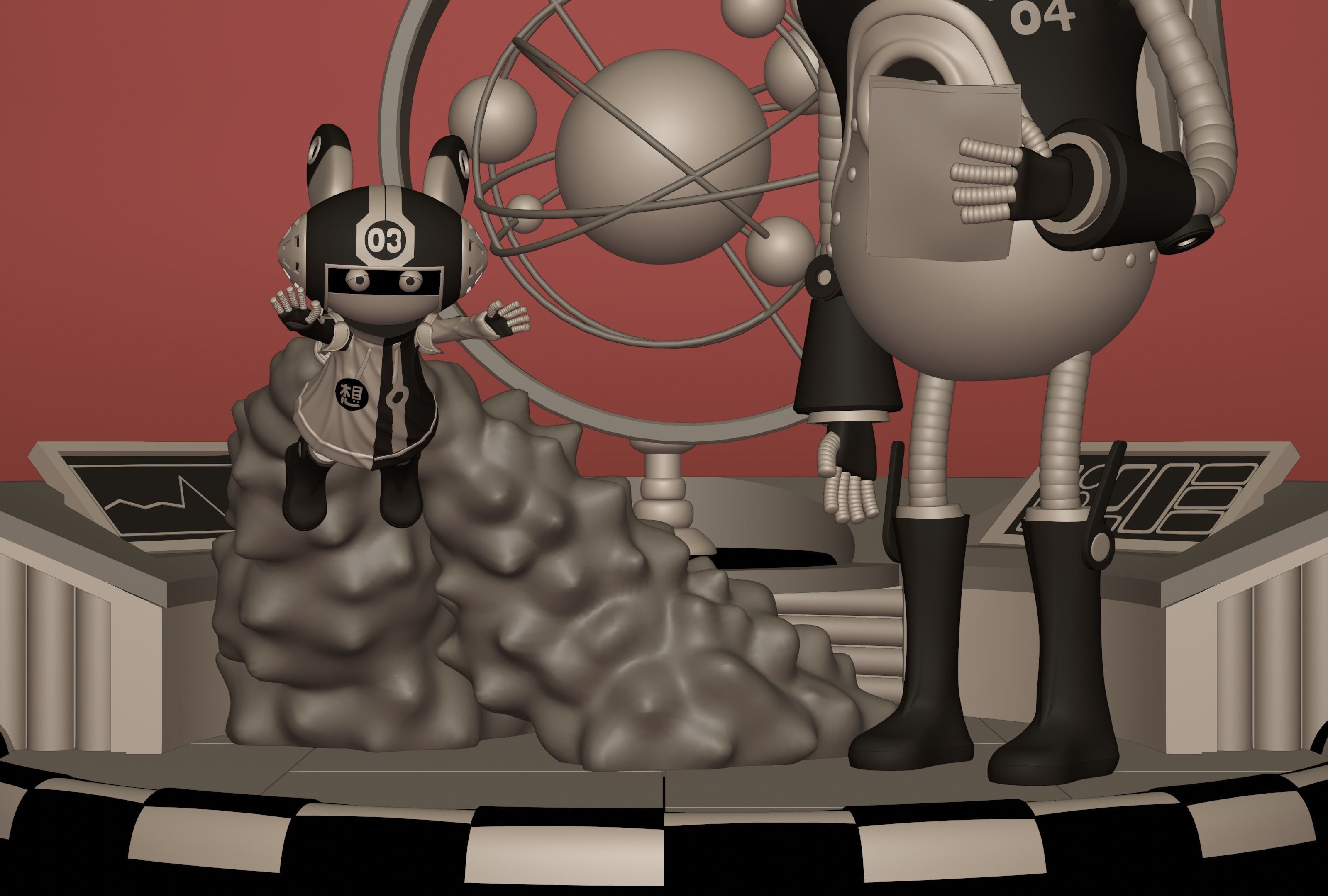 ONE PIECE VEGAPUNK PYTHAGORAS AND EDISON FIGURE SCULPT Low-poly 3D model_18