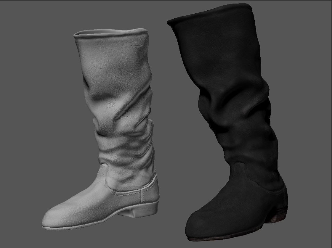 Army Leather Boots Low-poly 3D model_6