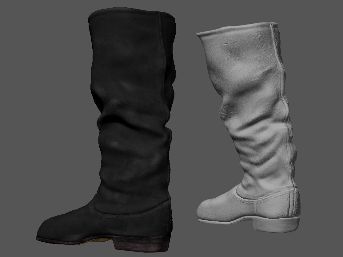 Army Leather Boots Low-poly 3D model_12
