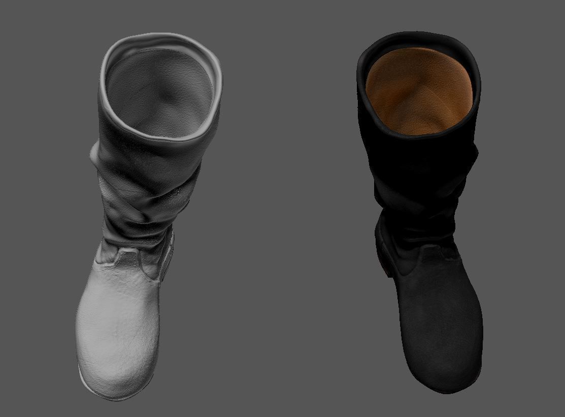Army Leather Boots Low-poly 3D model_17