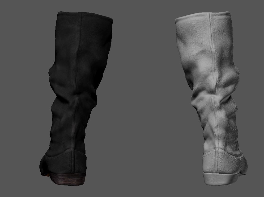 Army Leather Boots Low-poly 3D model_14