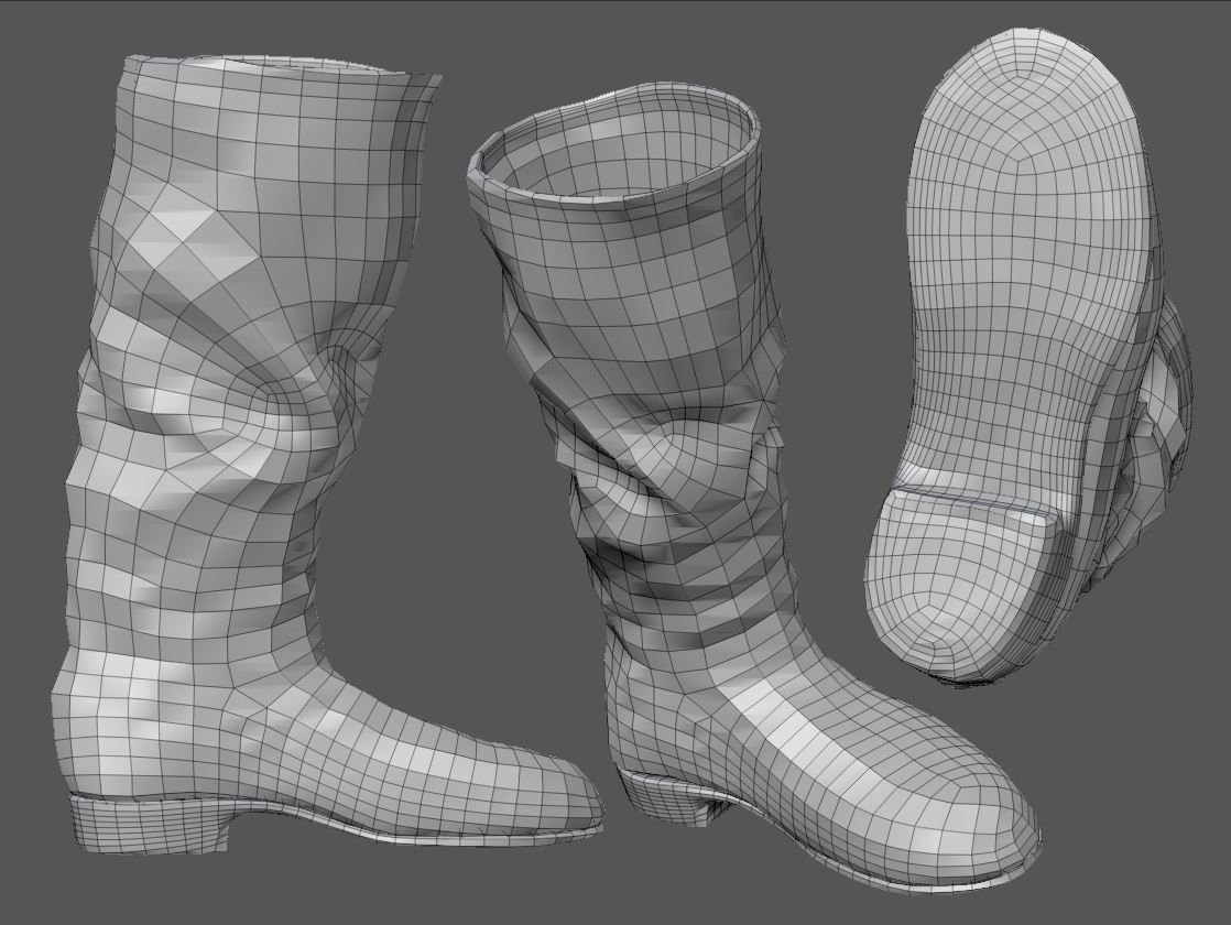 Army Leather Boots Low-poly 3D model_8
