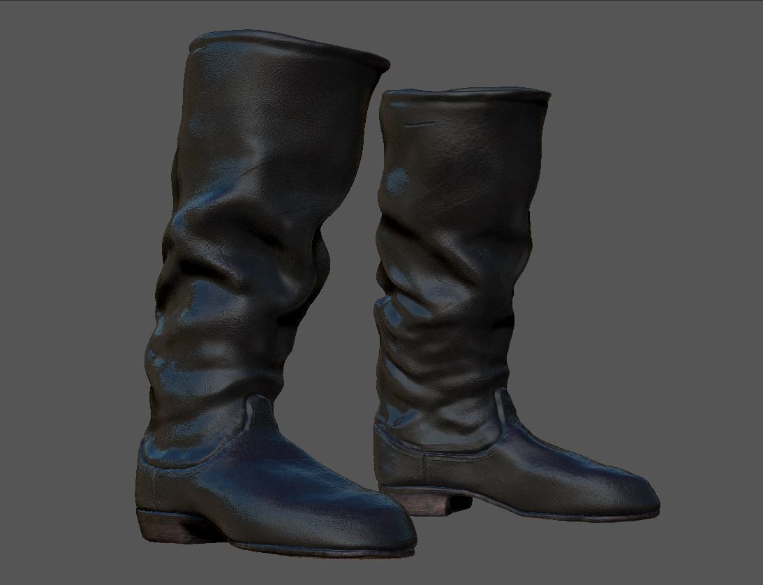 Army Leather Boots Low-poly 3D model_20
