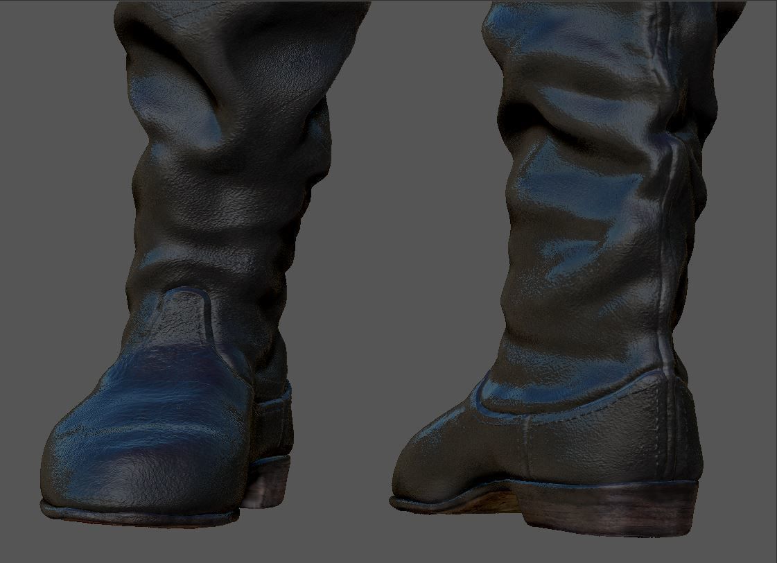 Army Leather Boots Low-poly 3D model_4