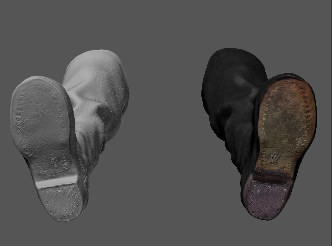 Army Leather Boots Low-poly 3D model_16