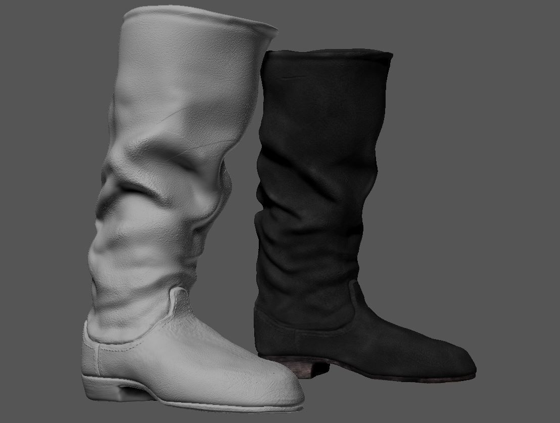 Army Leather Boots Low-poly 3D model_18