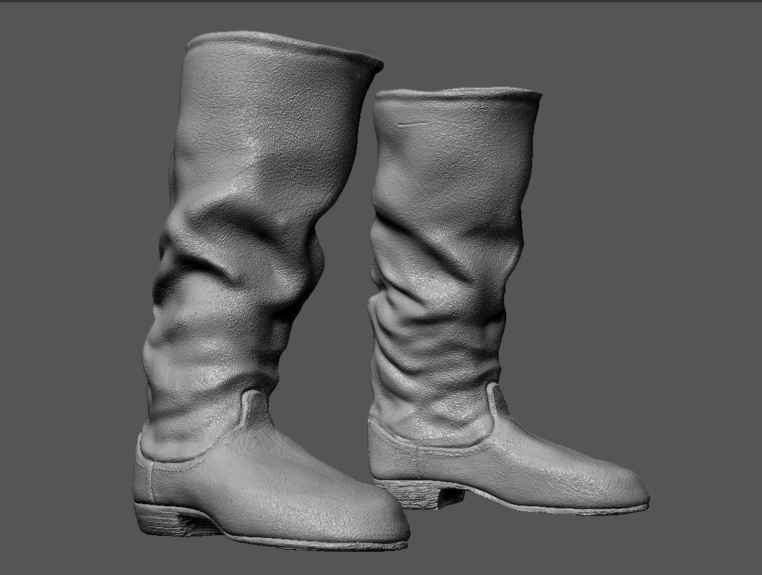 Army Leather Boots Low-poly 3D model_19