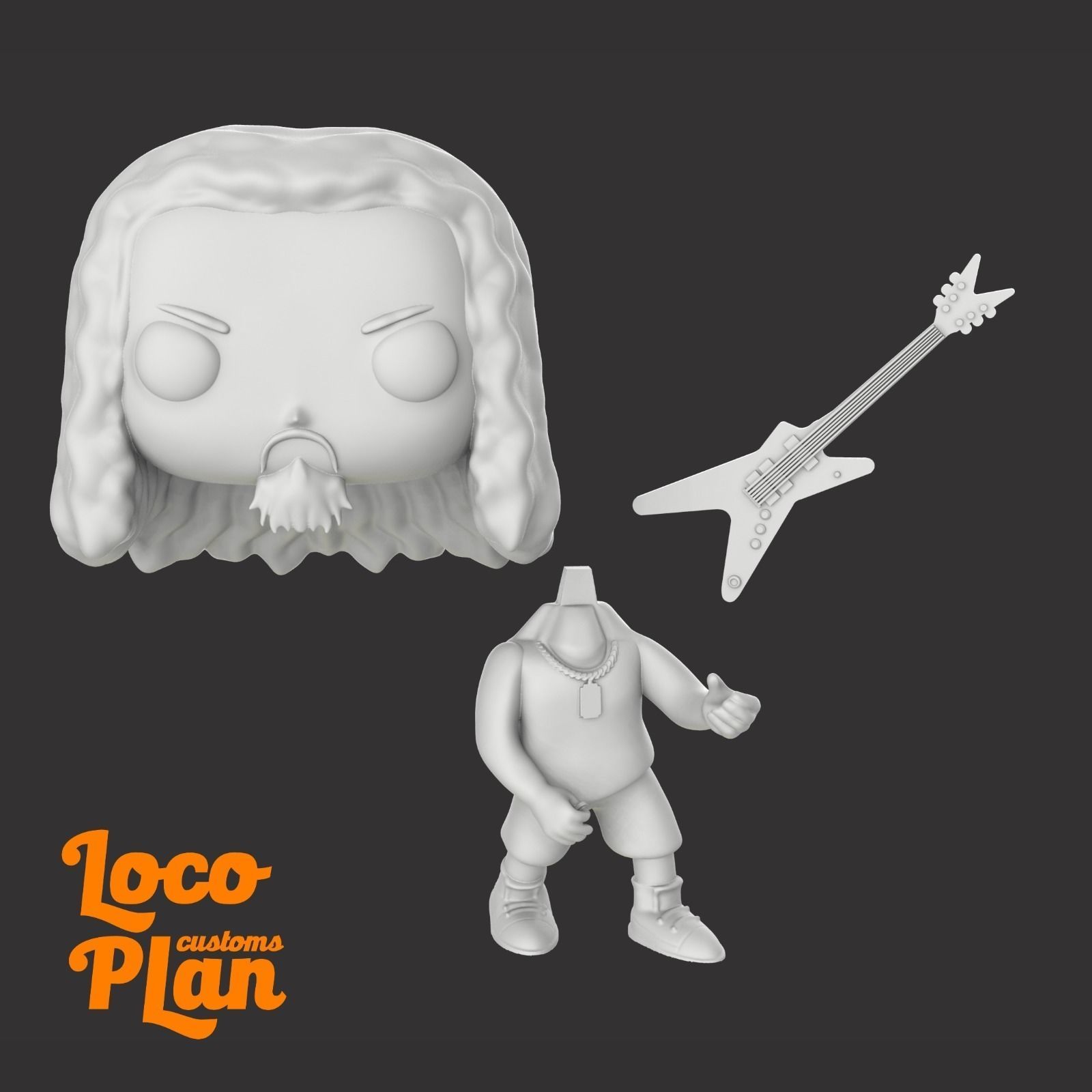 Dimebag Darrell Custom Funko 3D print model_3
