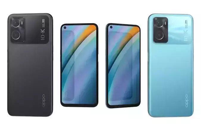 Oppo K10 Black Carbon And Blue Flame