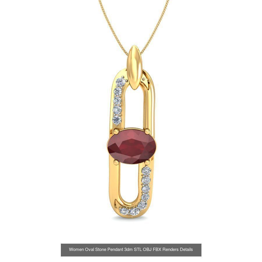35 Women Oval Stone Pendants Collection _41