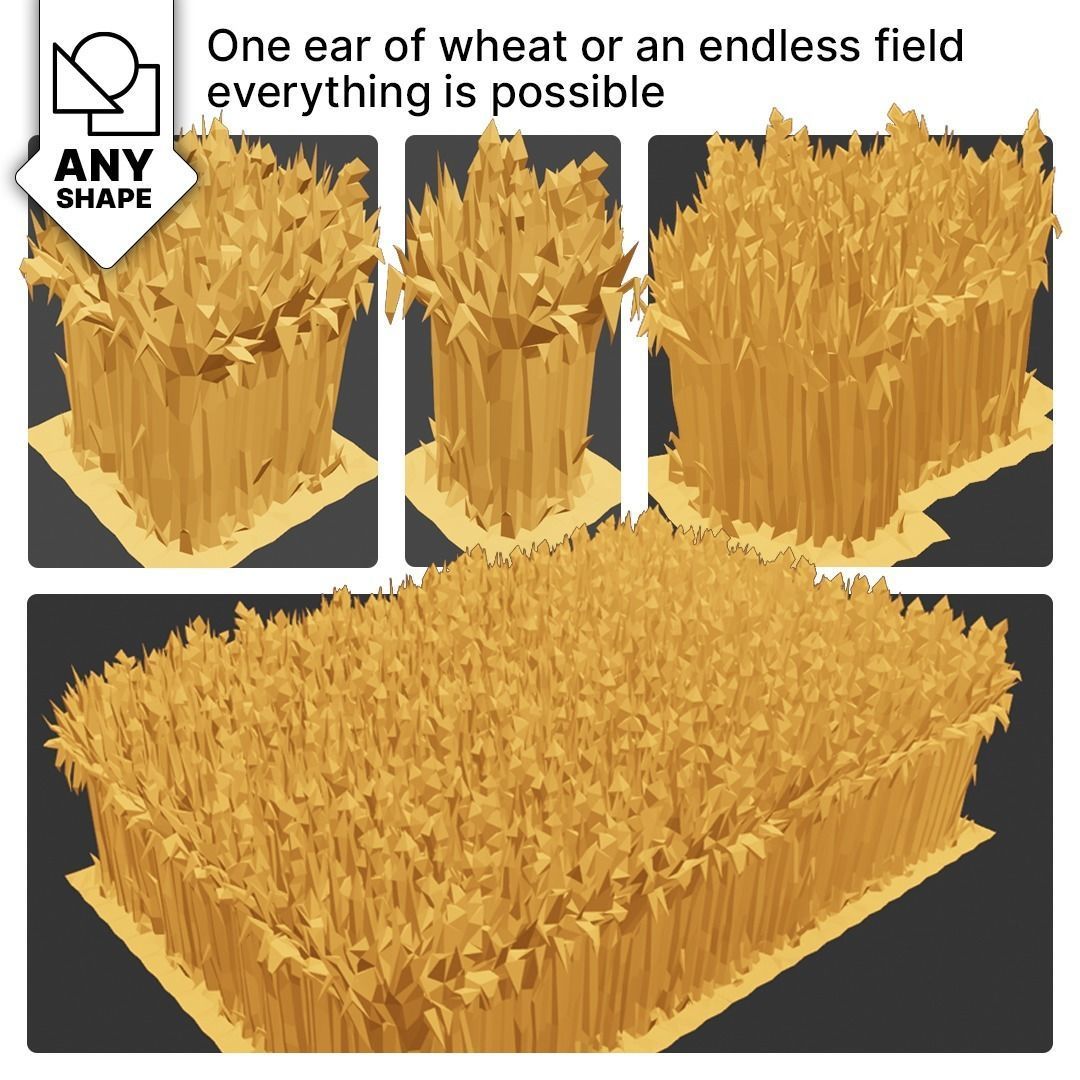 Corn Wheat Field 3D Model Collection_11
