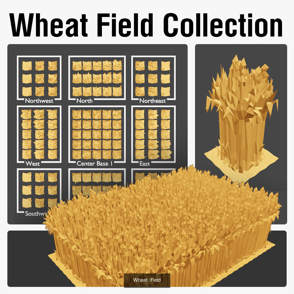 Corn Wheat Field 3D Model Collection_8