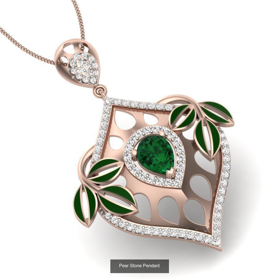 40 Women Pear Stone Pendants Collection _13