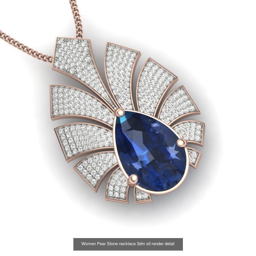 40 Women Pear Stone Pendants Collection _6