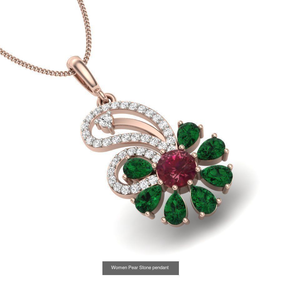 40 Women Pear Stone Pendants Collection _14