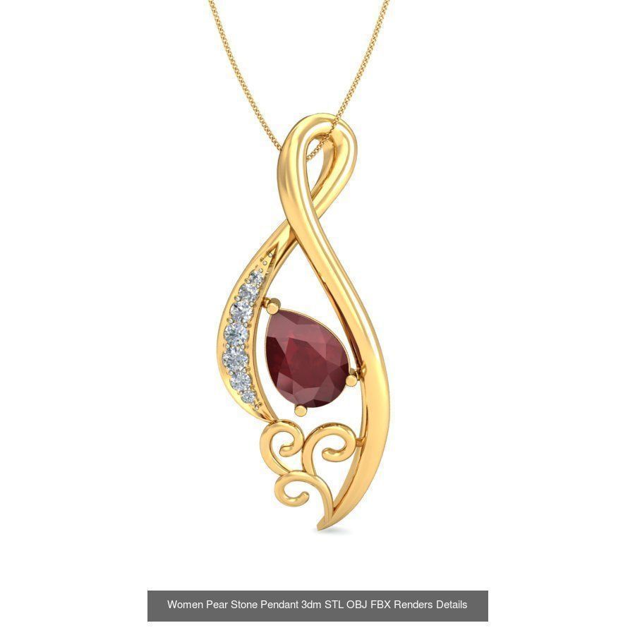 40 Women Pear Stone Pendants Collection _45