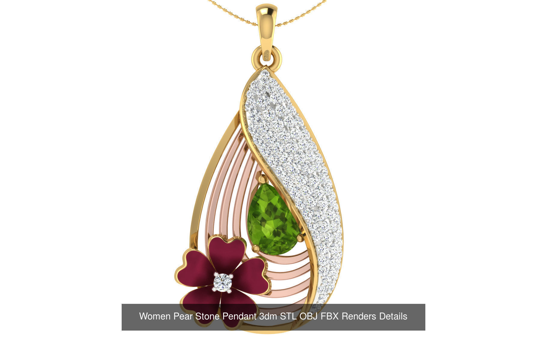 40 Women Pear Stone Pendants Collection _44