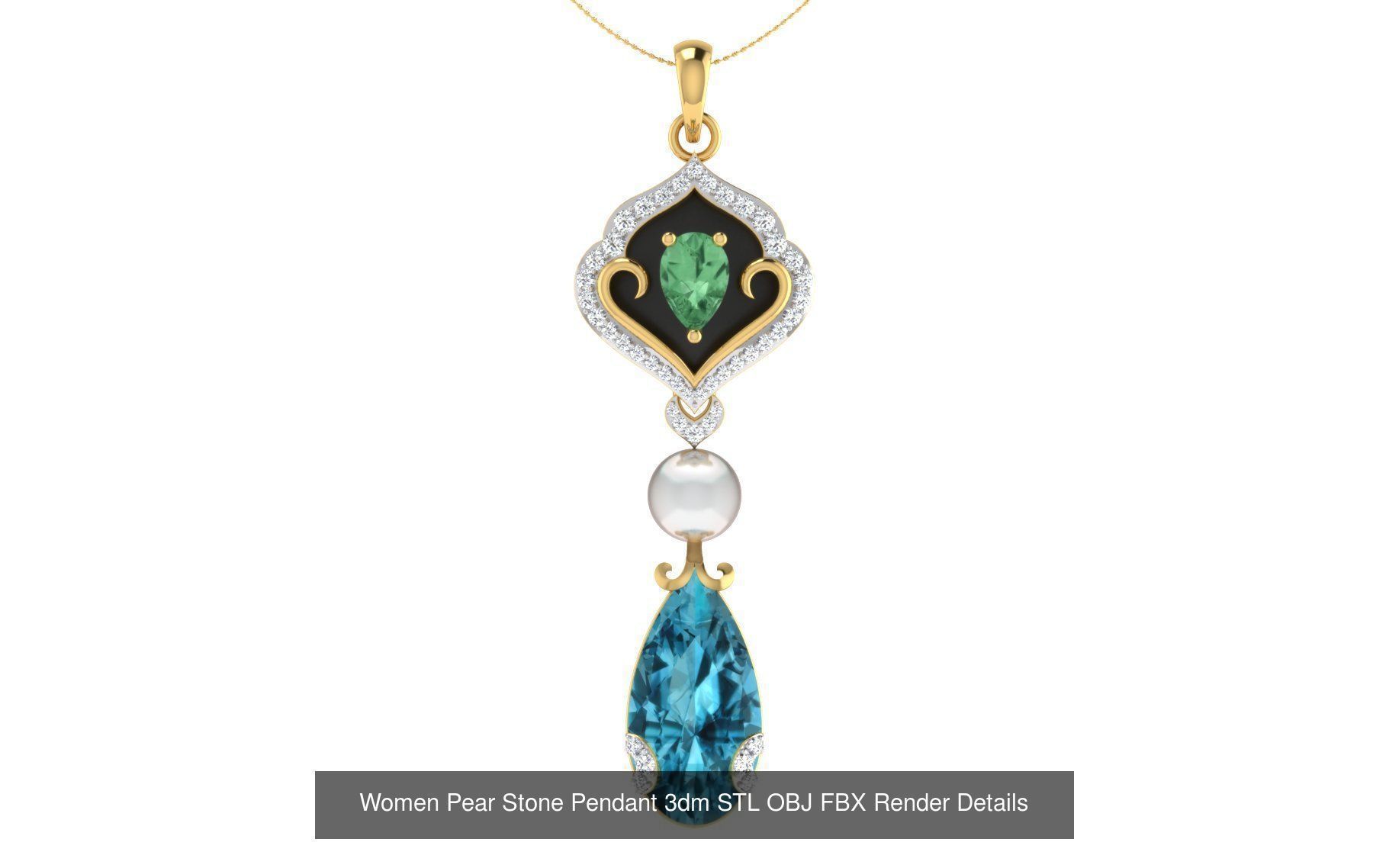 40 Women Pear Stone Pendants Collection _37