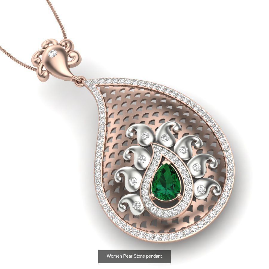 40 Women Pear Stone Pendants Collection _9