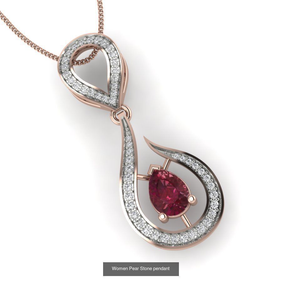 40 Women Pear Stone Pendants Collection _12