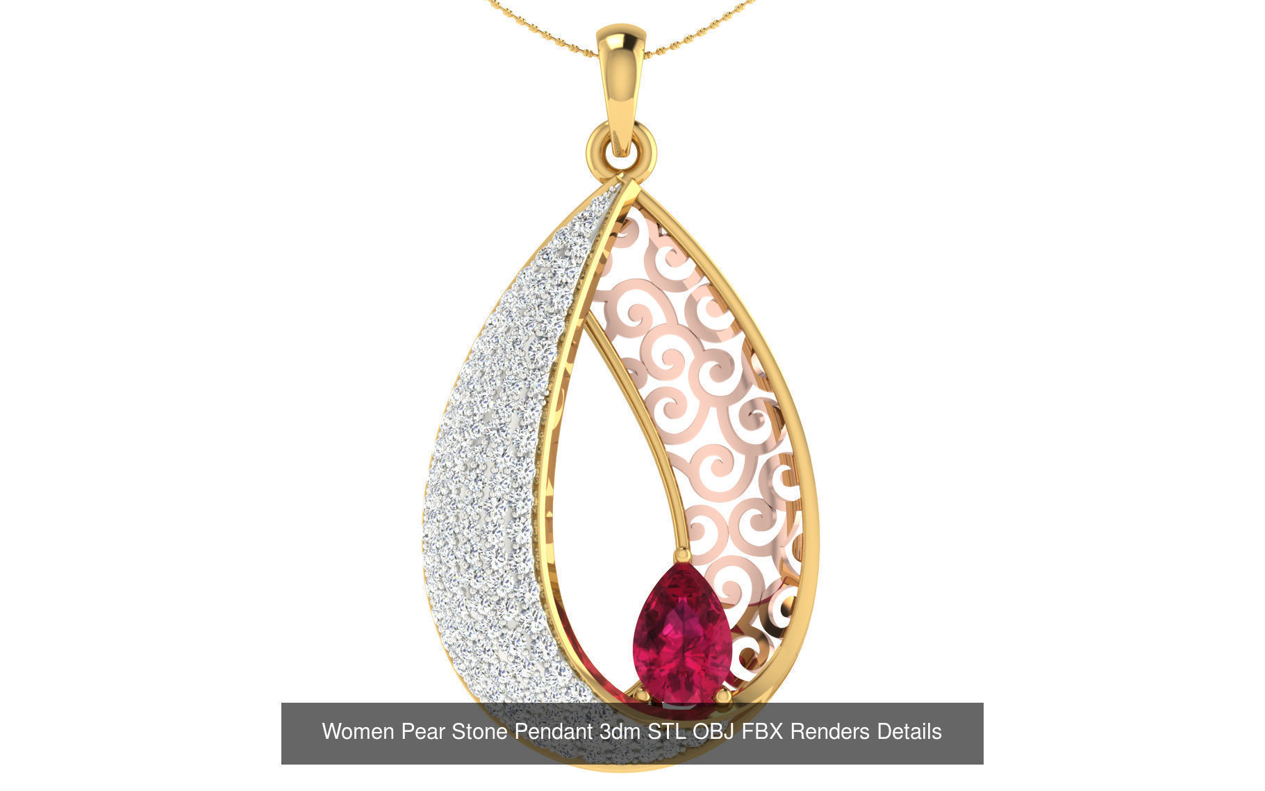 40 Women Pear Stone Pendants Collection _38