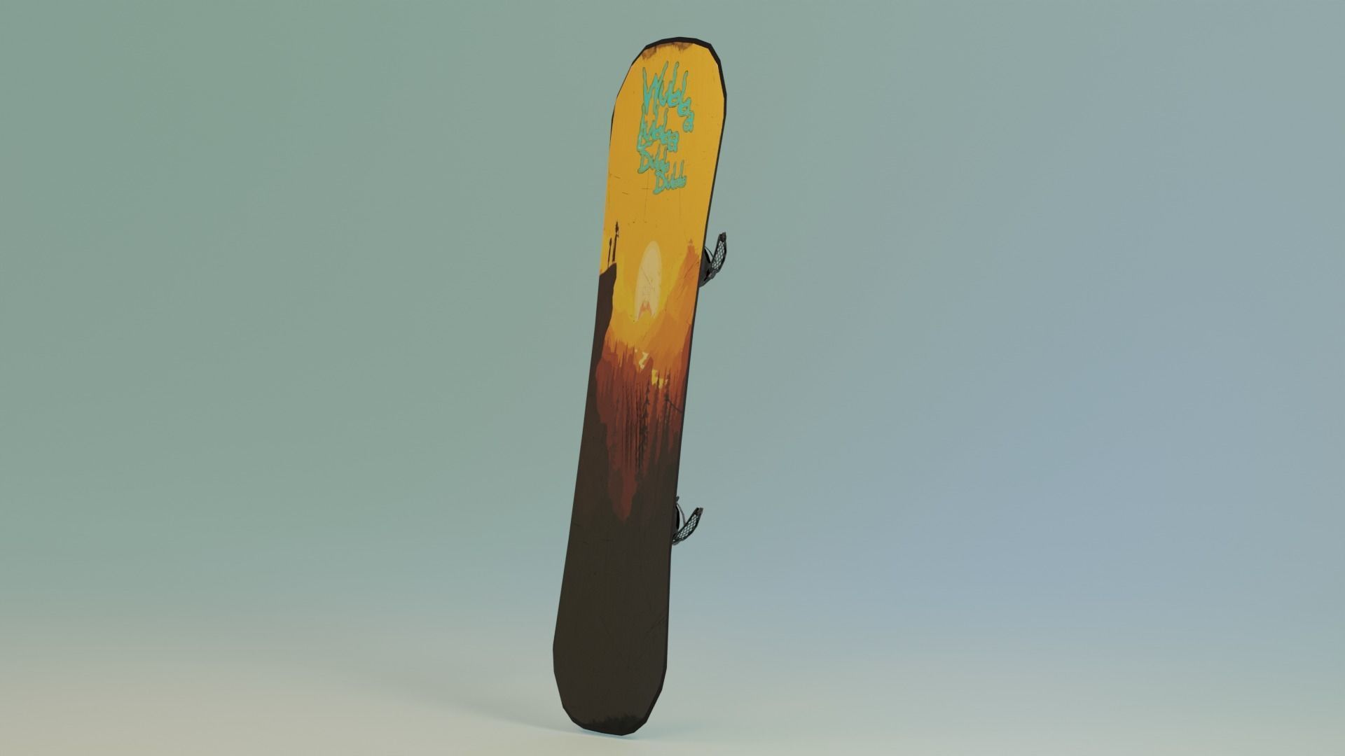 Snowboard Low-poly 3D model_4