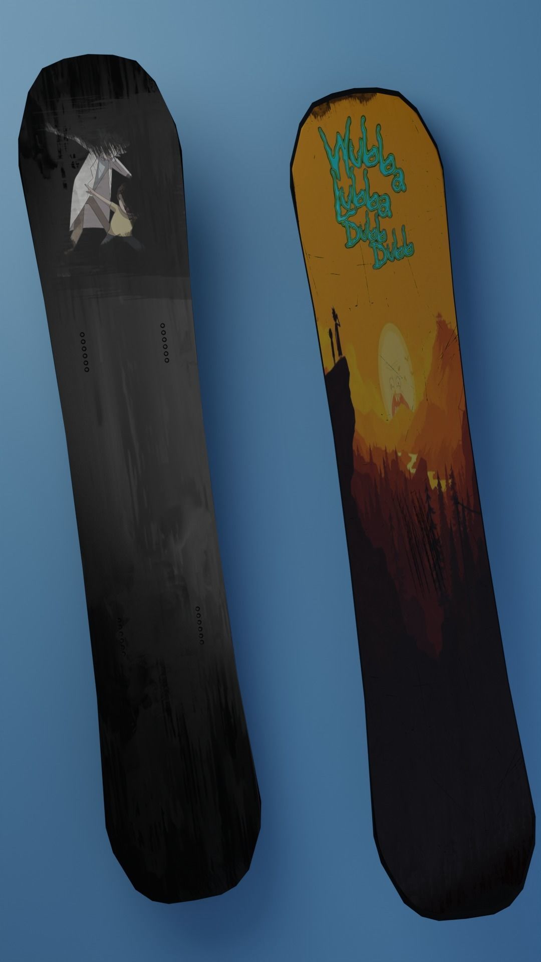 Snowboard Low-poly 3D model_12