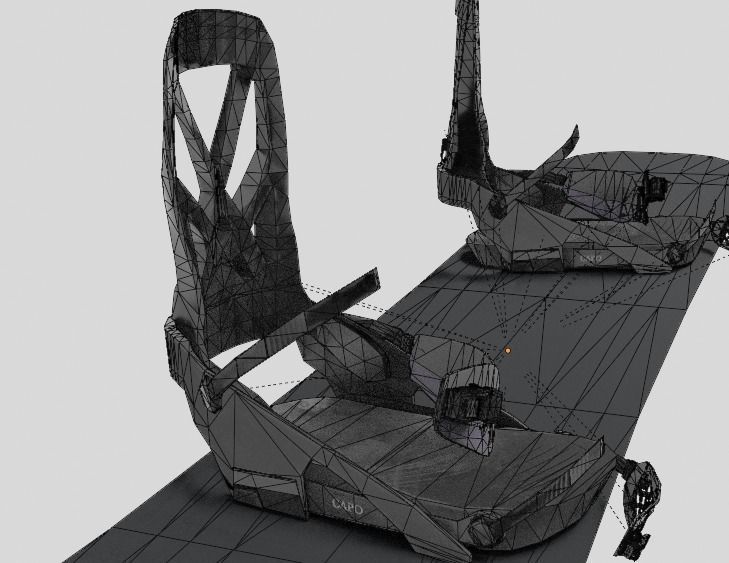 Snowboard Low-poly 3D model_11