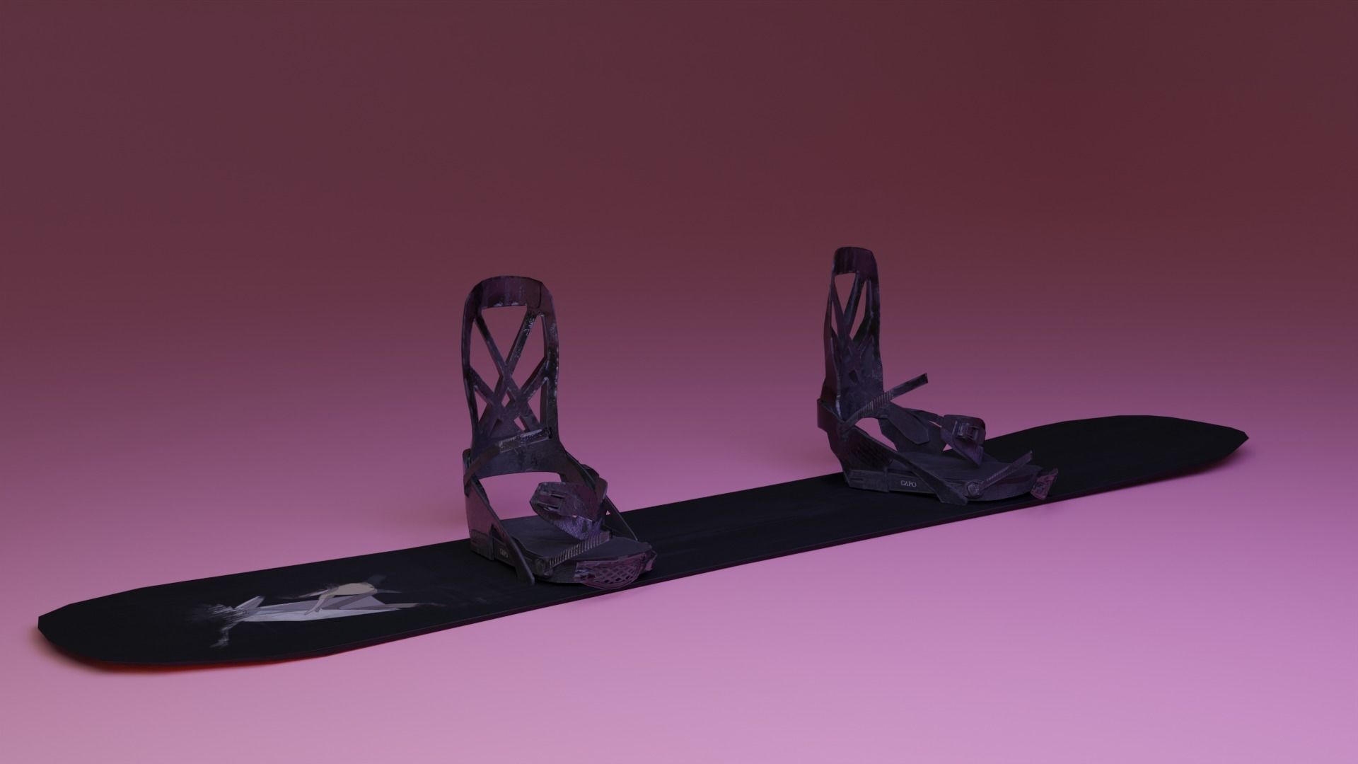 Snowboard Low-poly 3D model_9