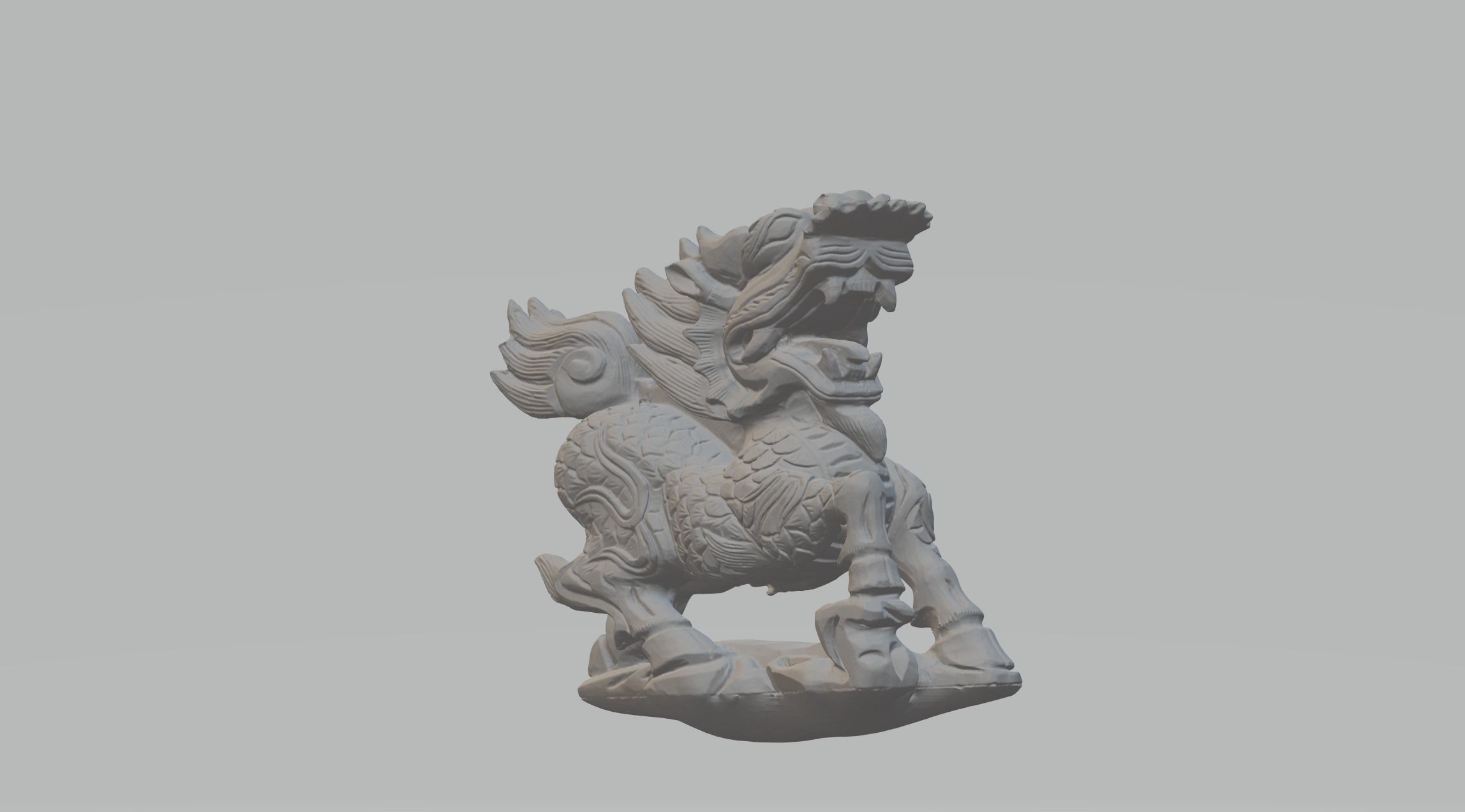 Kirin statue of horse 3D print model_2