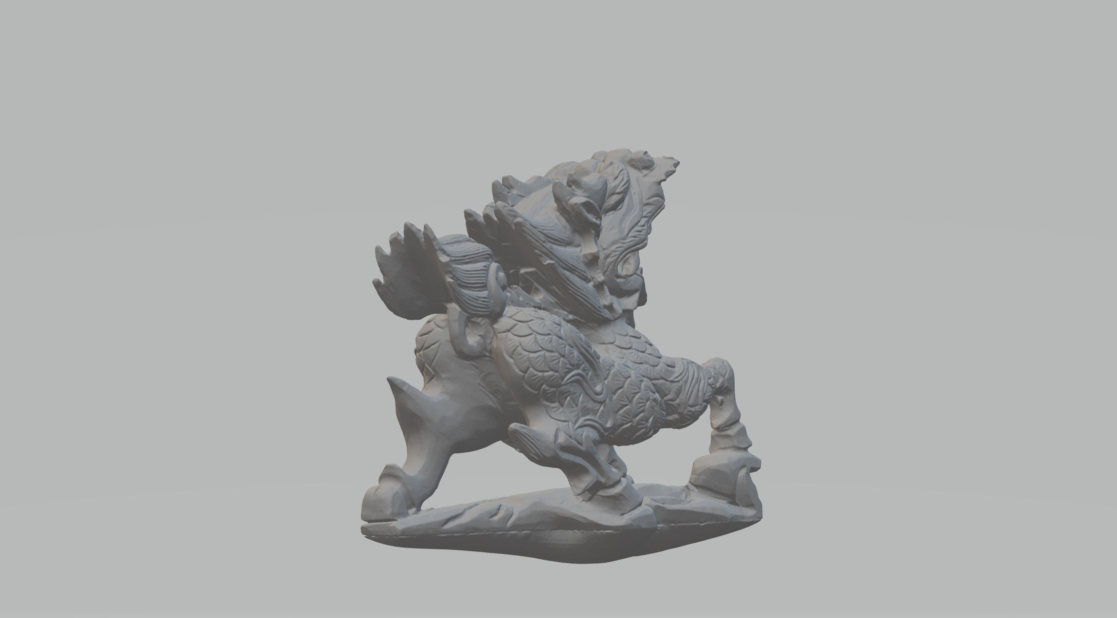 Kirin statue of horse 3D print model_3