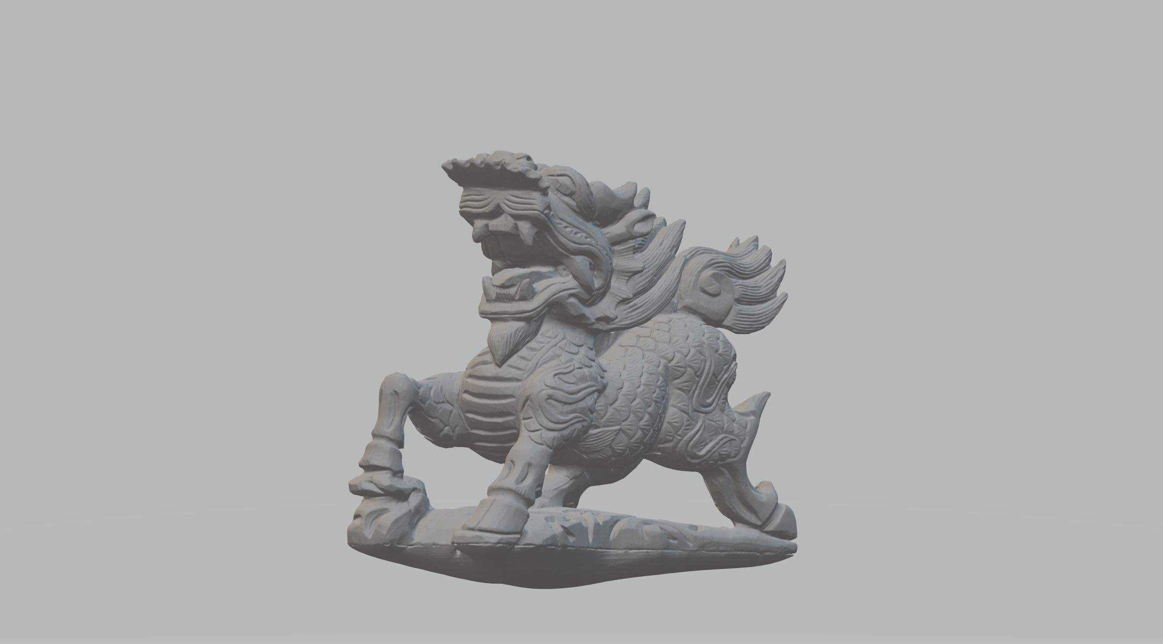 Kirin statue of horse 3D print model_1
