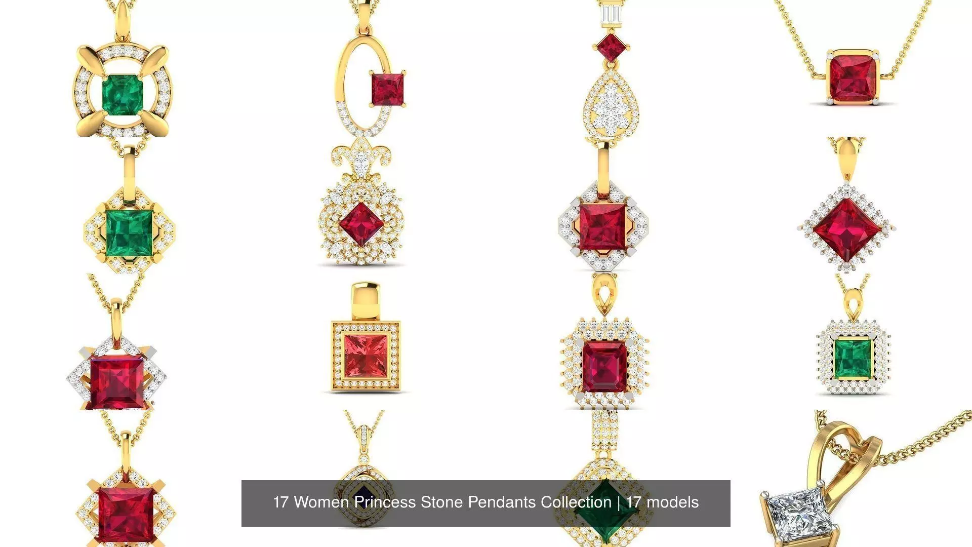 17 Women Princess Stone Pendants Collection _1