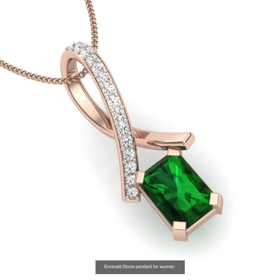 12 Women Emerald Stone Pendants Collection _1