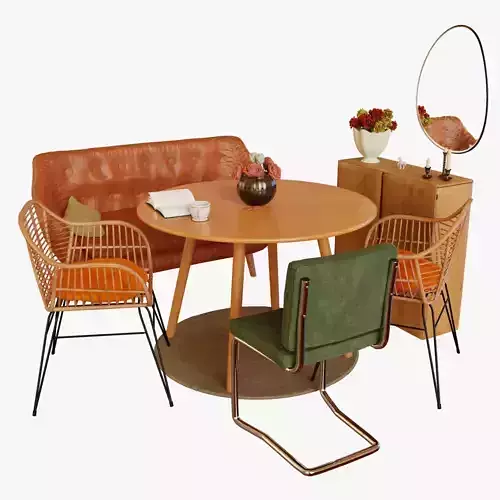 Dining Room Table Set - Cozy Mornings 3D model