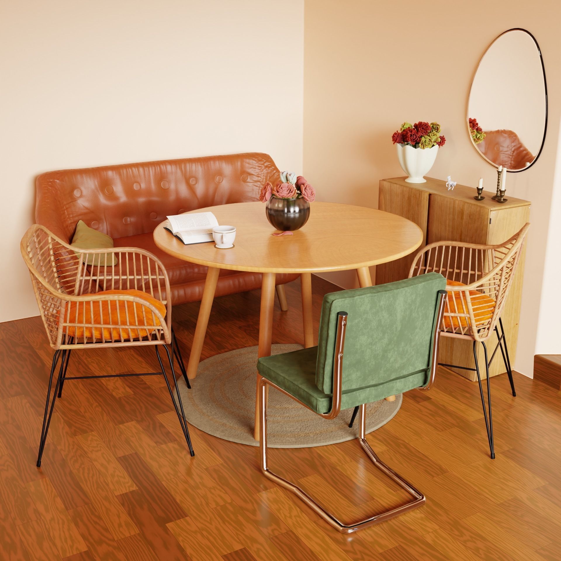 Dining Room Table Set - Cozy Mornings 3D model_1