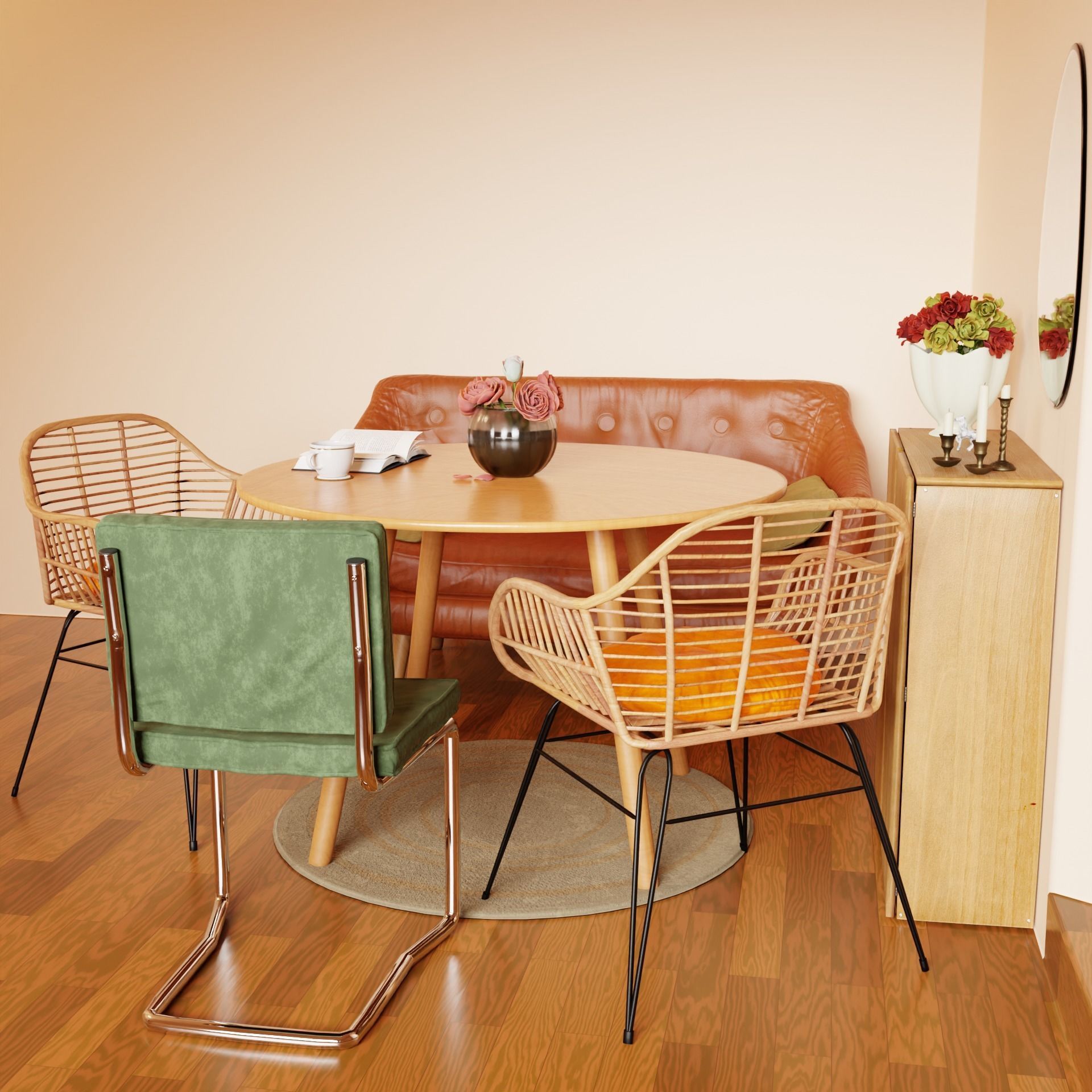 Dining Room Table Set - Cozy Mornings 3D model_2