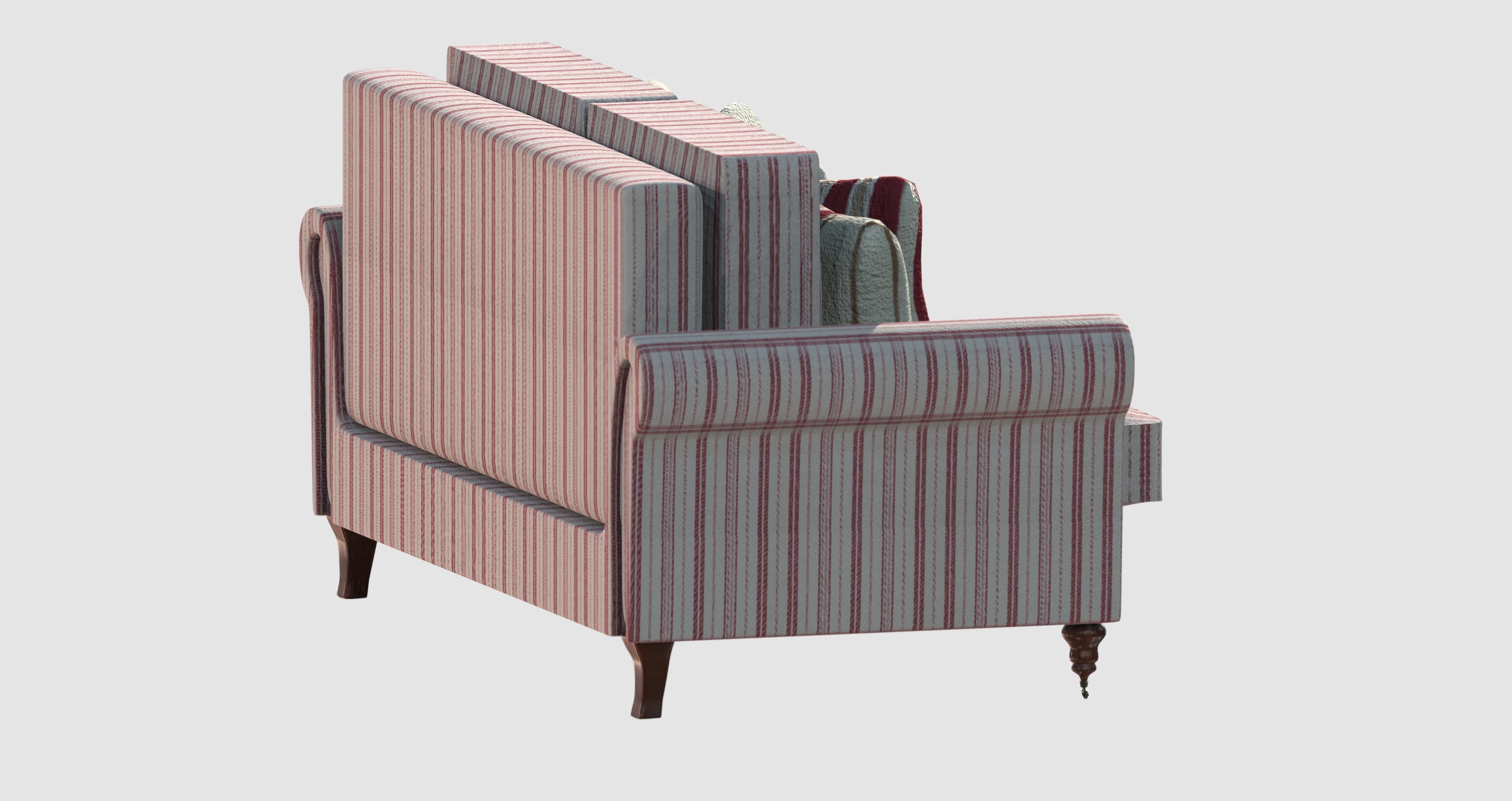 Striped red basic sofa 3D model_1