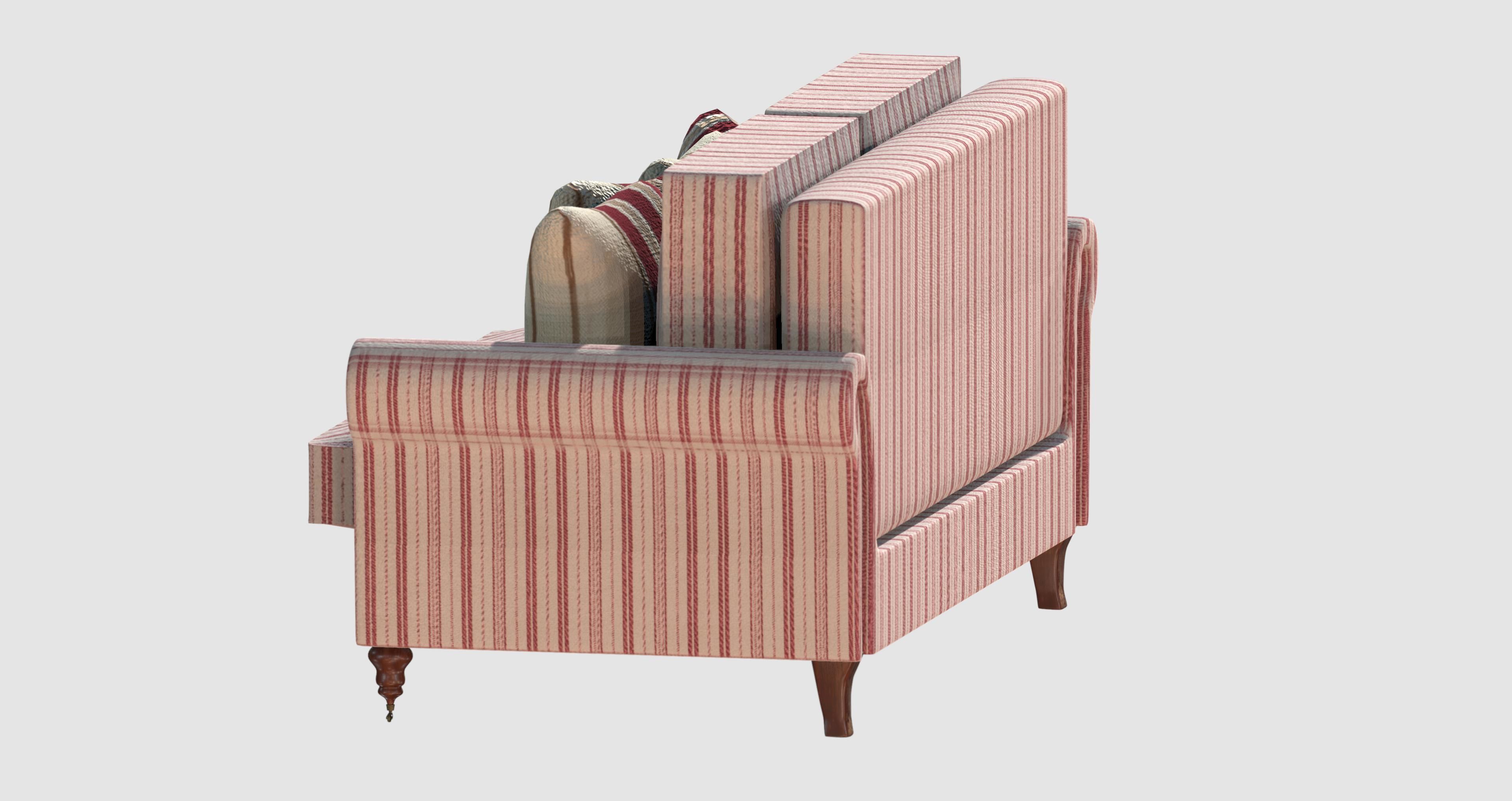 Striped red basic sofa 3D model_3