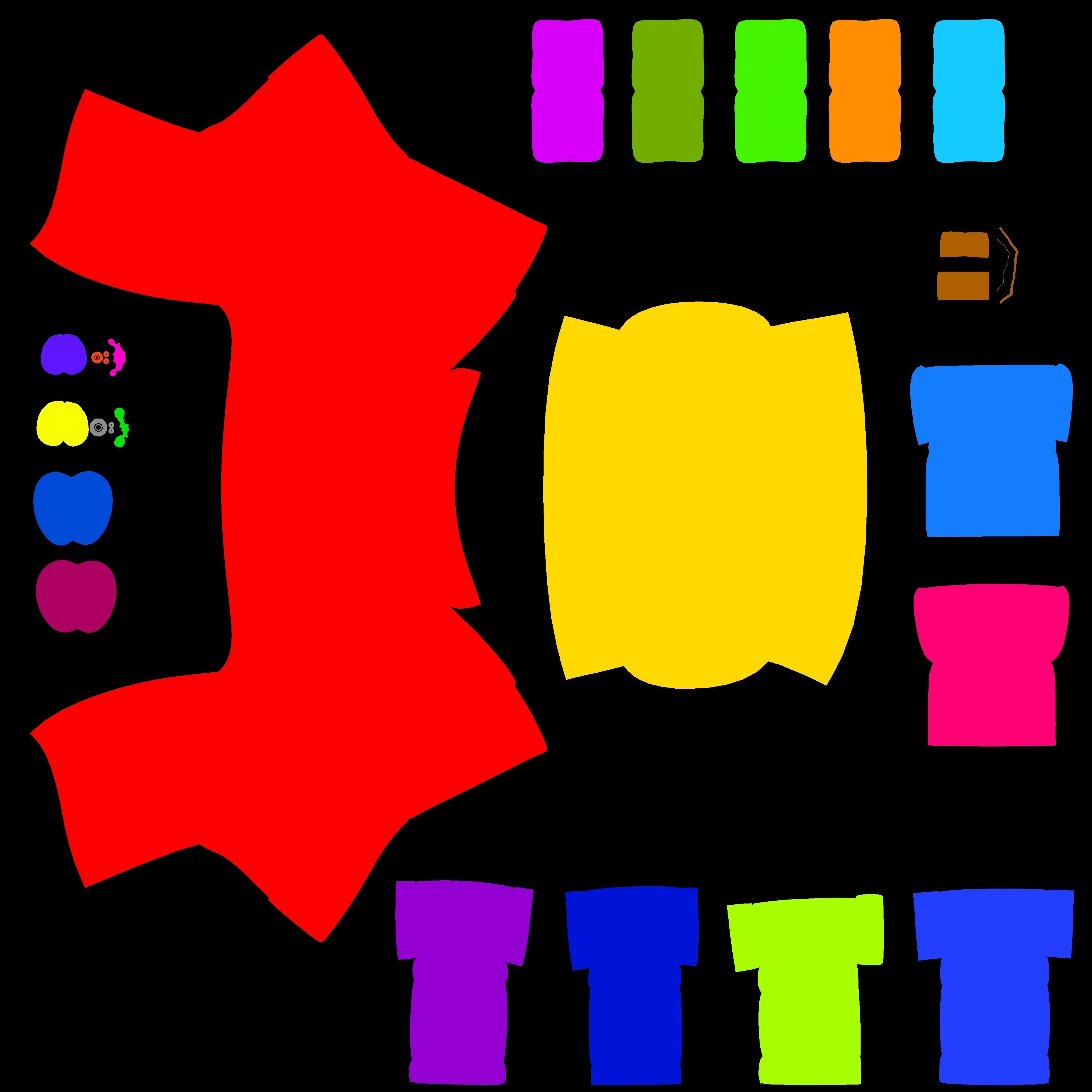 Striped red basic sofa 3D model_7