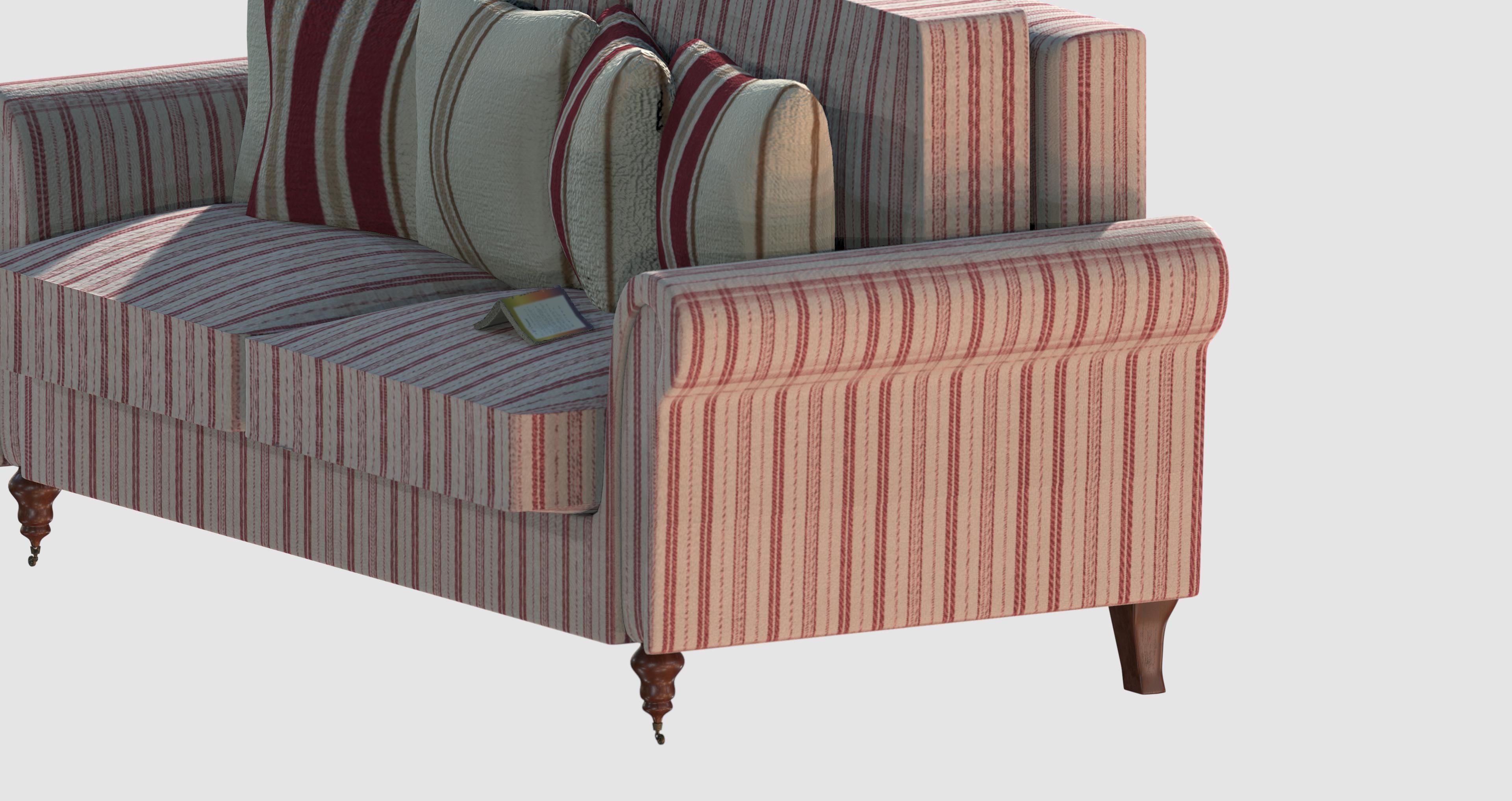 Striped red basic sofa 3D model_4