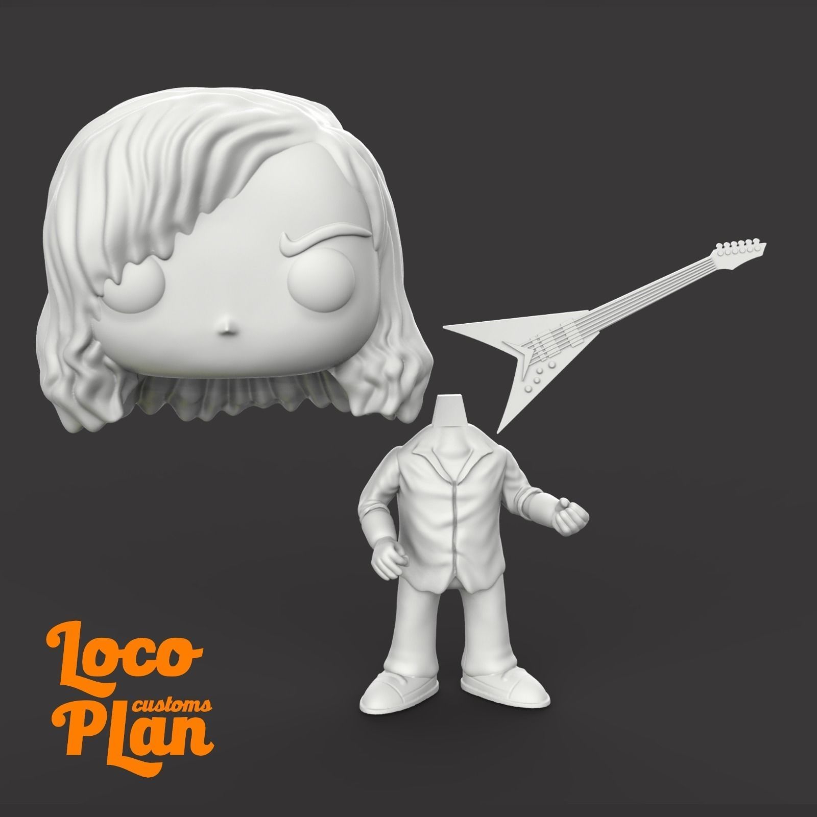 Dave Mustaine Custom Funko 3D print model_3