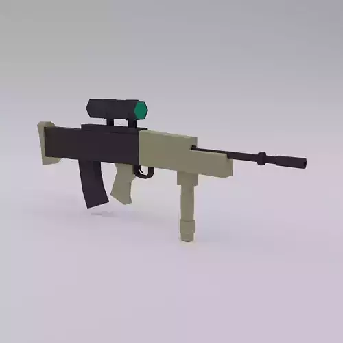 SA80 assault rifle gun  Low-poly 3D model
