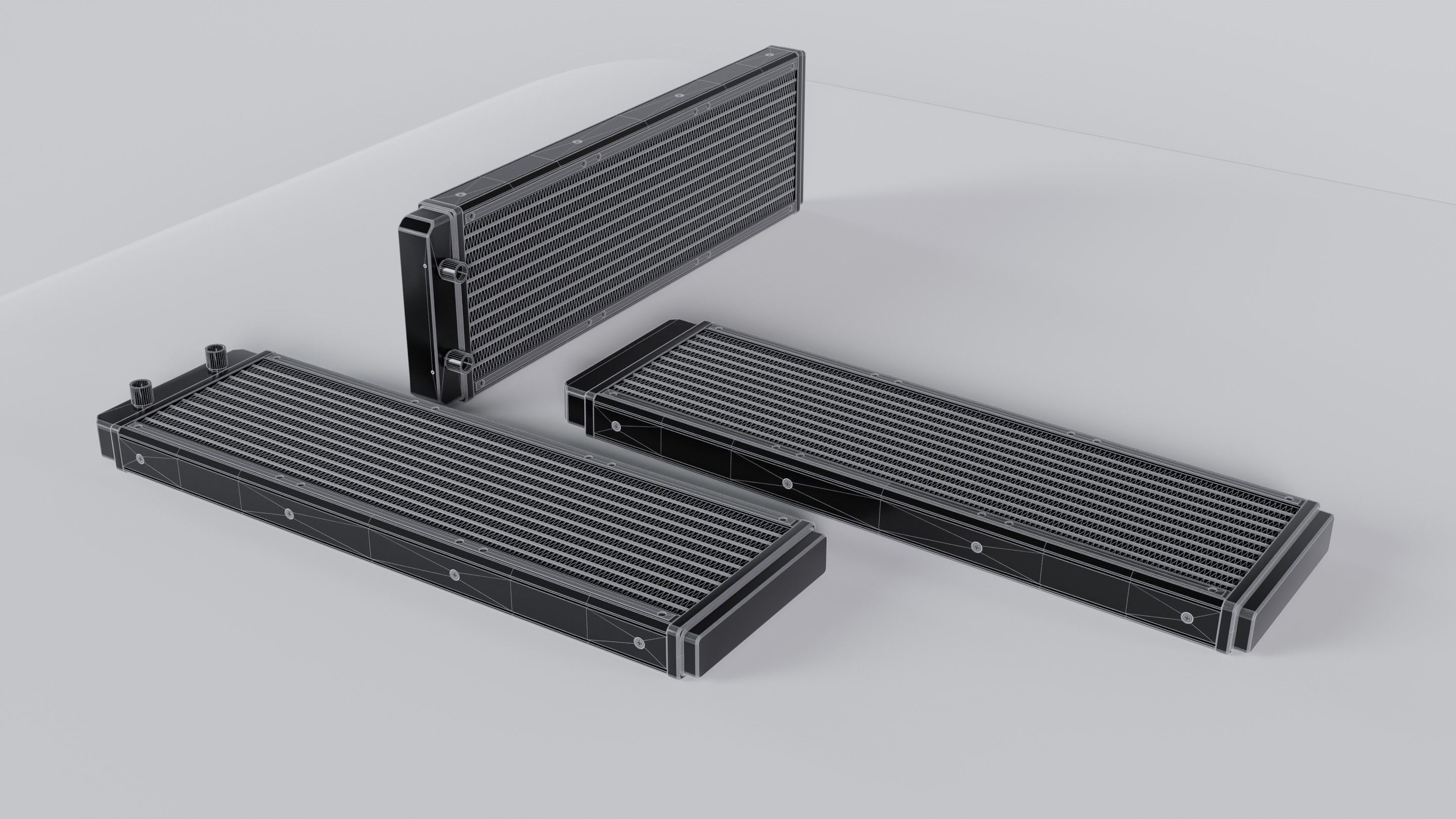 Water cooling radiator - 360 mm 3D model | CGTrader