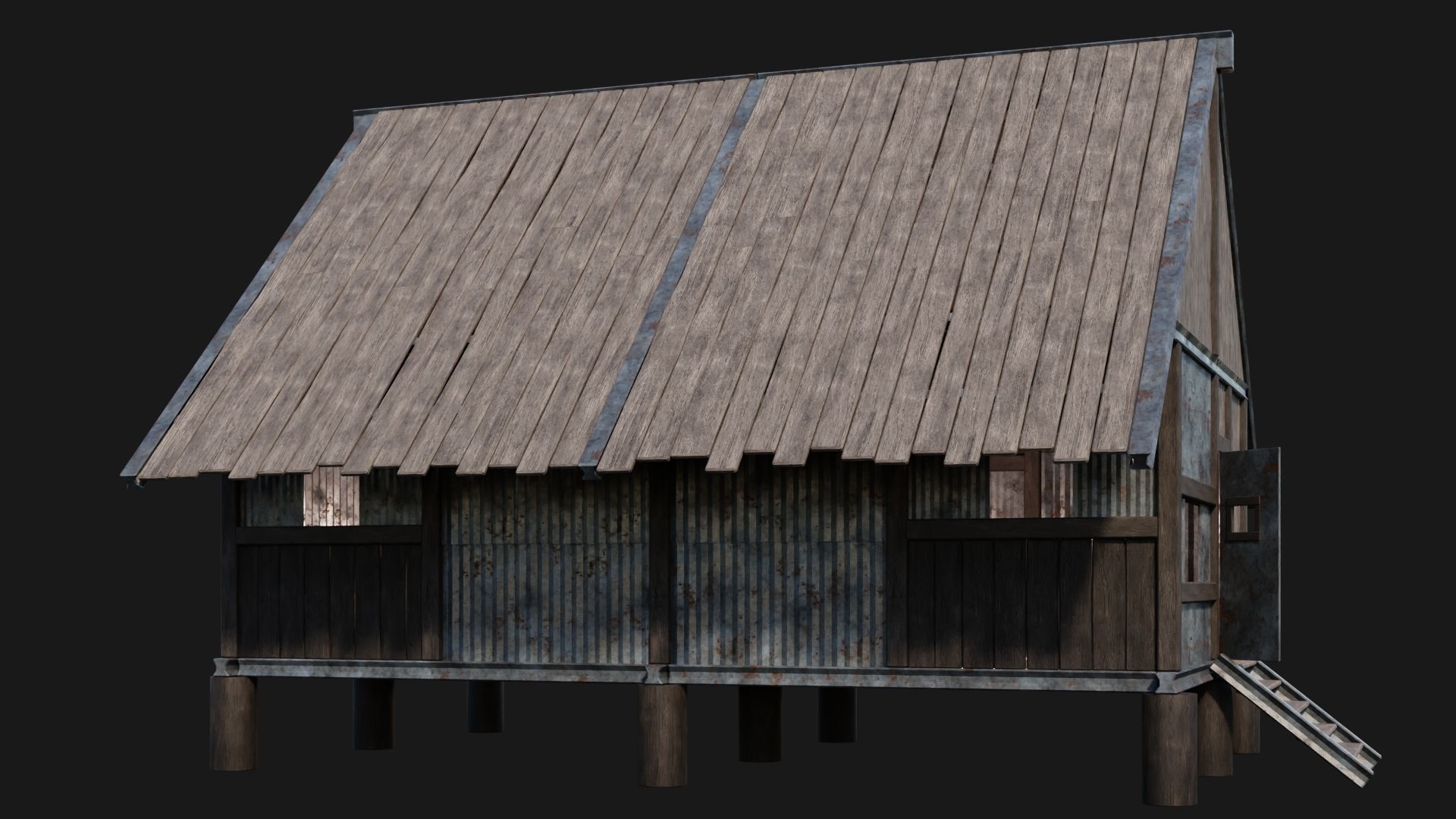 Medieval Houses 56- 4K Textures Game Ready Low-poly 3D model_12