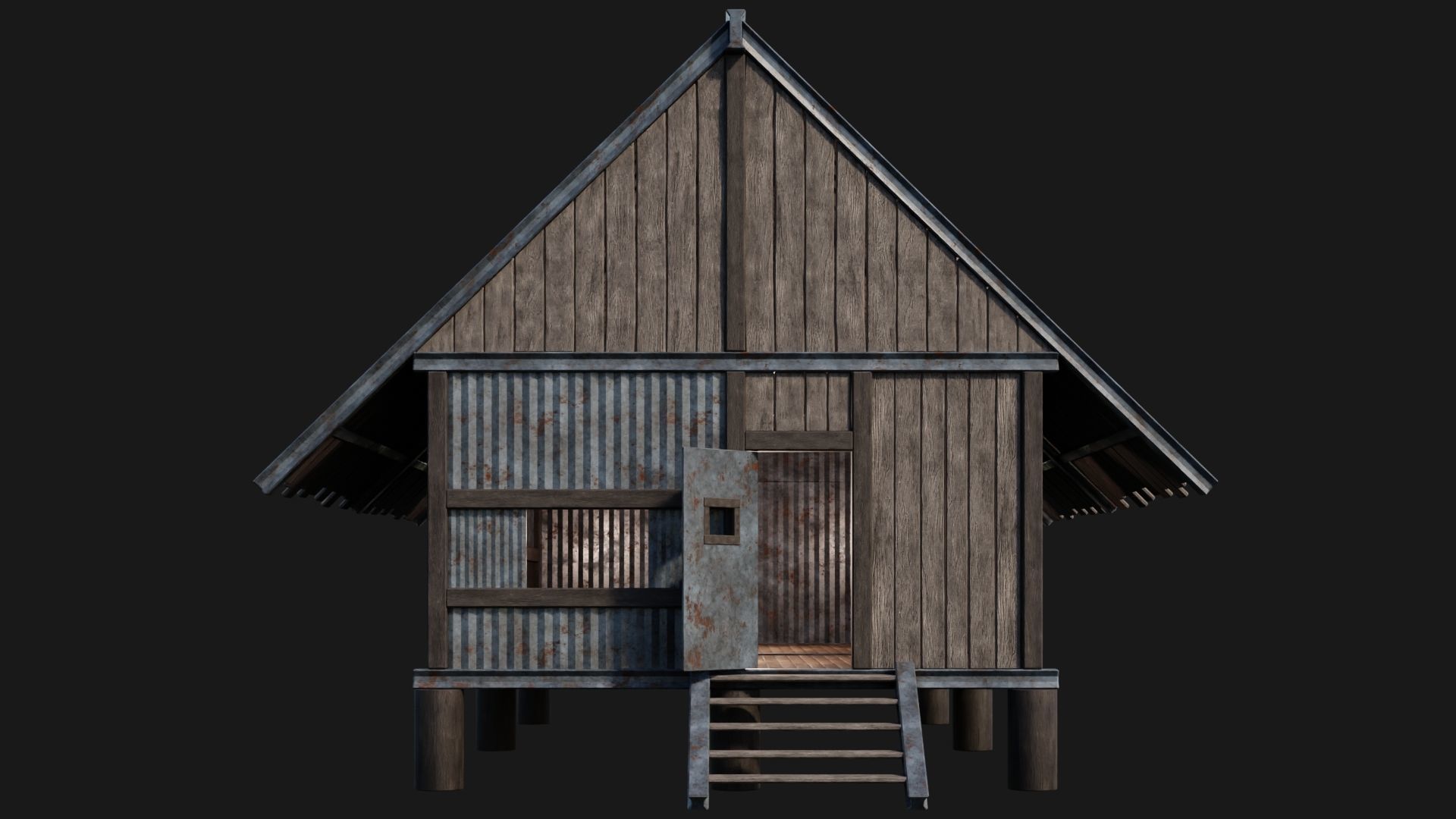 Medieval Houses 56- 4K Textures Game Ready Low-poly 3D model_4
